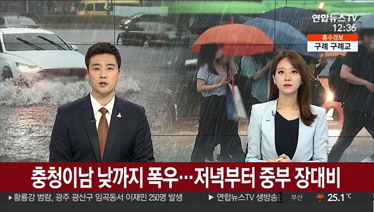 [날씨] 충청이남 낮까지 폭우…저녁부터 중부 장대비