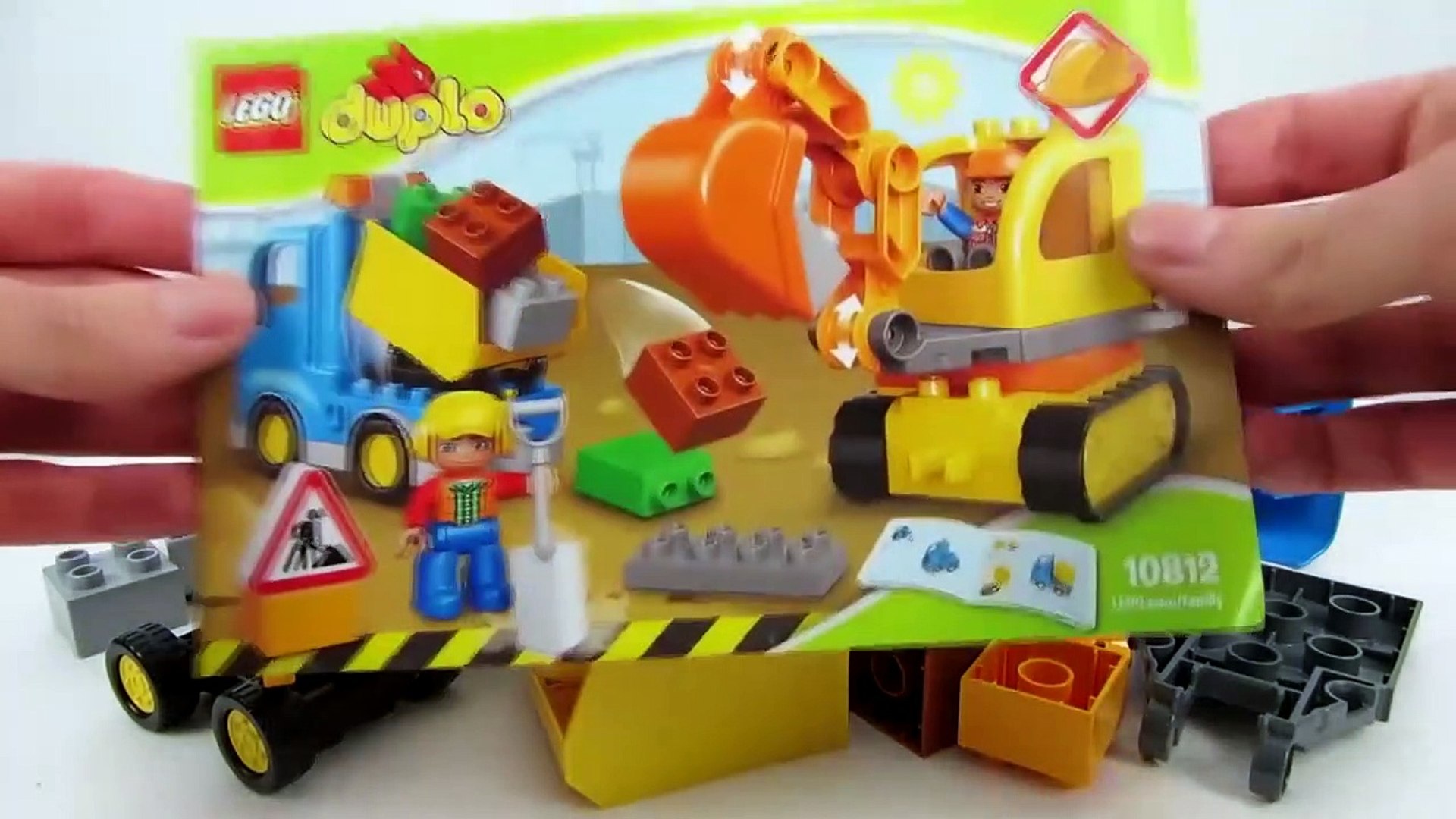 LEGO DUPLO BIG CONSTRUCTION SITE WITH MIGHTY MACHINES BULLDOZER A CRANE &  DUMP TRUCK AND WORKERS 