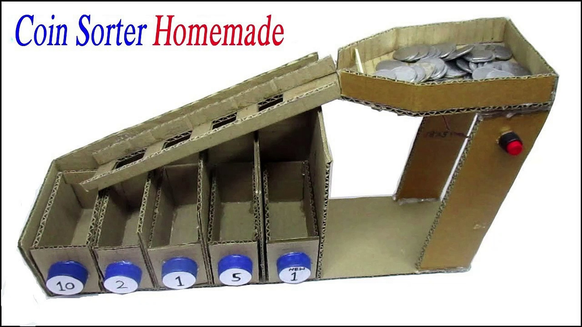 DIY Coin Sorting Machine from Cardboard, Electric Coin Sorter Machine, Coin Sorter Dispenser