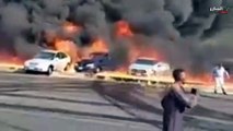 حريق هائل أعلى الطريق الدائري في مصر