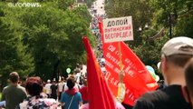 تظاهرة دعماً لحاكم المنطقة في خاباروفسك الروسية للسبت الخامس على التوالي