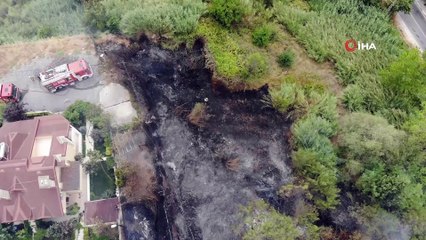 Büyükçekmece’de ağaçlık alanda yangın