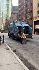 Chicago Worker Nails Trash Can Trick Shot