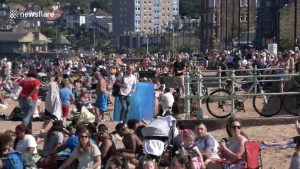 Scots flock to beach as heatwave continues in the UK