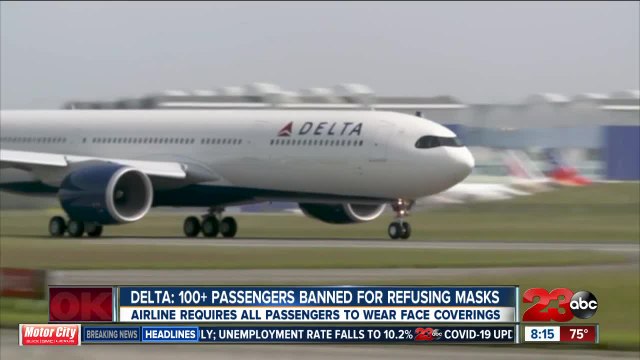 Delta bans over 100 passengers for refusing to wear face coverings