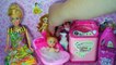 Barbie doll bathroom- Barbie shower- Baby barbie bathtub- Baby barbie washing machine