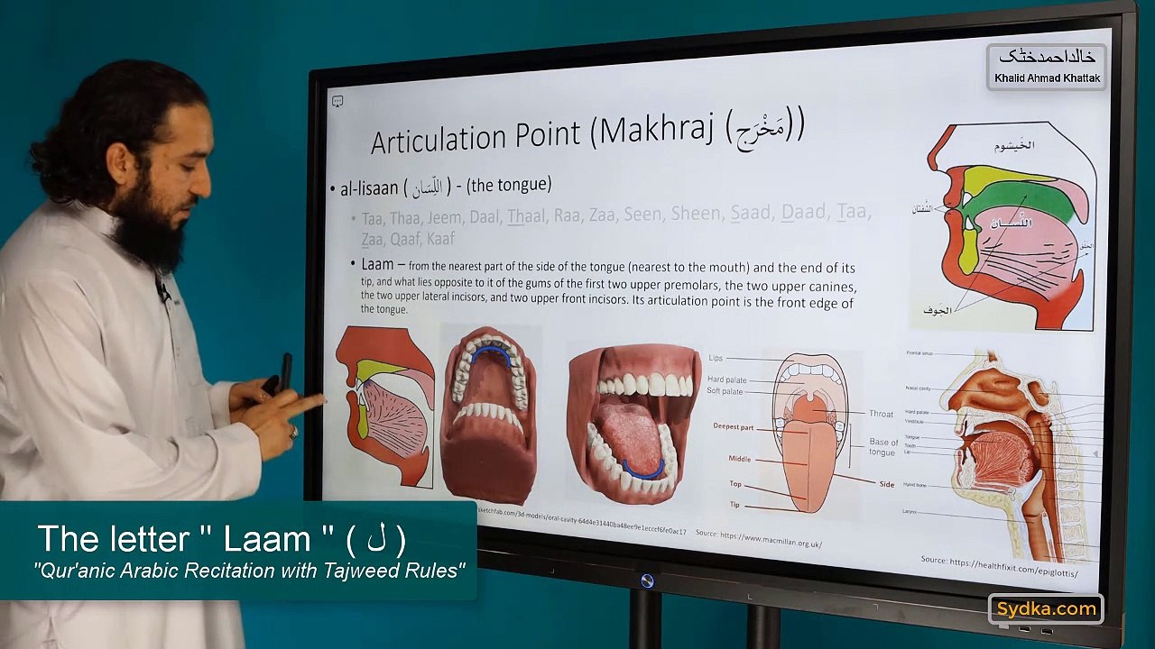 1.31 - "Qur'anic Arabic Recitation with Tajweed Rules" - The letter " Laam" ( ل )