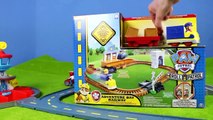 PAW PATROL train kid's movie- Pups Chase, Lookout Train play set, firefighter (fire pup) Marshall