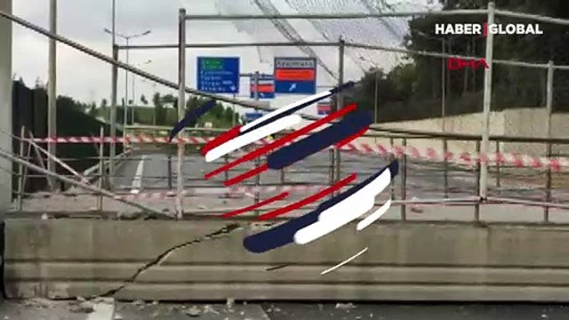 İstanbul Eyüpsultan'da üst geçit çöktü, TEM Bağlantı Yolu Kağıthane istikameti trafiğe kapandı
