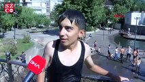 Diyarbakır'da çocuklar salgın riskine rağmen havuza giriyorlar