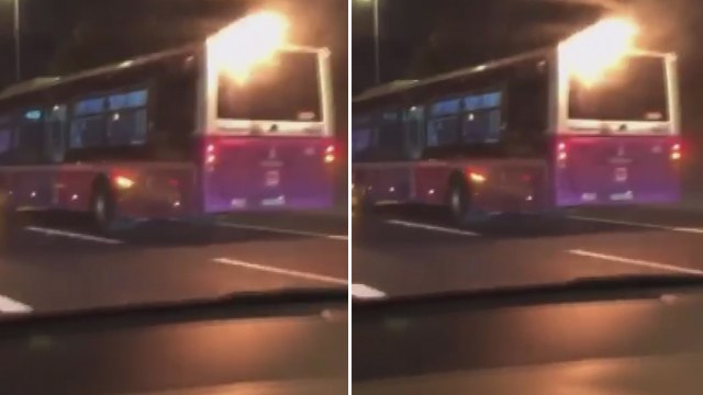 İstanbul'da alev alan halk otobüsü yoluna böyle devam etti