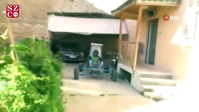 Pandemi sürecinde evde sıkılan liseli genç, su motorundan 'buggy' araba yaptı