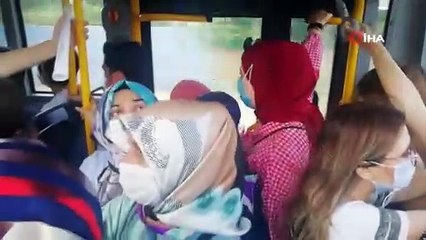 Halk otobüsünde nefes alacak yer kalmadı