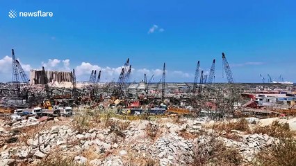 Lebanese flock to blast site five days after massive explosion