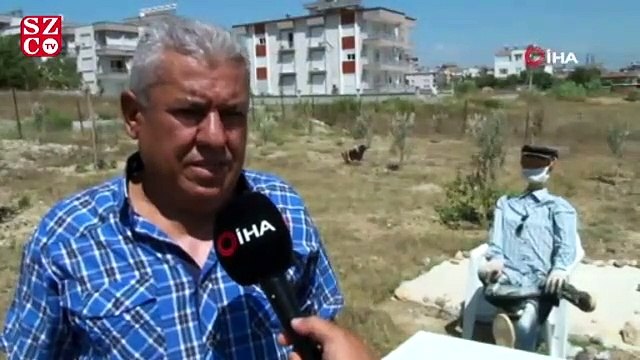 Maske takmayanlara maskeli korkulukla mesaj