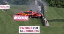 Allgaier spins and hits wall at Road America