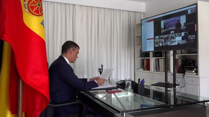 Sánchez participa en la videconferencia internacional de apoyo al Líbano