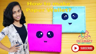 How to make a cute paper wallet | Origami wallet |  DV Craft