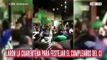 Hinchas del club San Miguel violaron la cuarentena para festejar el anniversario de la institución