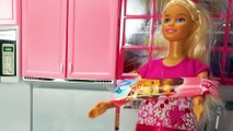 Barbie Doll kitchen set- Barbie cooking video for kids- Kids toys video-