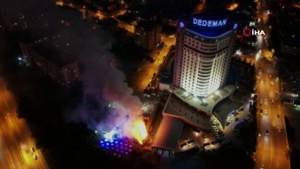 Konya’da otel bahçesinde yangın paniği