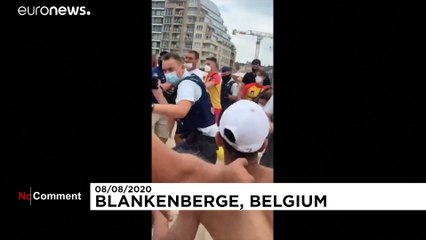 شاهد: شجار على شاطئ بلجيكي بسبب عدم احترام قواعد التباعد الاجتماعي