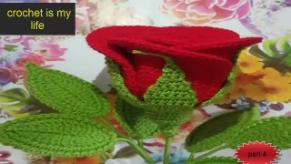 How To Make Crochet Amigurumi  Rose Flower (Part4)Tutorial English Free Pattern For Beginner's