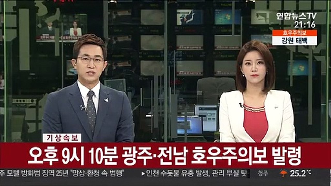 [속보] 오후 9시 10분 광주·전남 호우주의보 발령