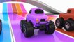 Colors for Children to Learn with Monster Street Vehicles Toys - Toy Cars for KIDS
