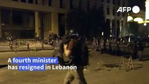 Fresh clashes between police and protesters near parliament in Beirut