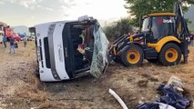 Muğla’da işçileri taşıyan minibüs devrildi:1 ölü, 12 yaralı