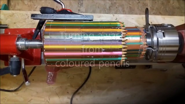woodturning - coloured pencil vase
