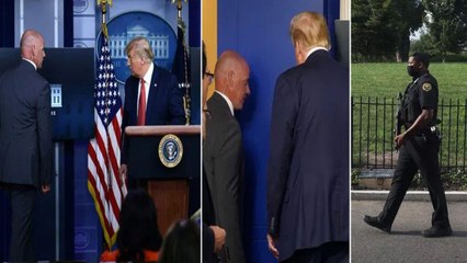 #Watch:వైట్‌హౌస్ వద్ద కలకలం..గుర్తు తెలియని వ్యక్తి కాల్పులు.. ప్రెస్‌మీట్ నుంచి పరుగు తీసిన ట్రంప్!
