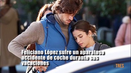 Feliciano López y Sandra Gago tienen un accidente de coche