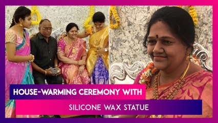 Silicone Wax Statue of Industrialist Shrinivas Gupta's Late Wife Installed at His New Home in Koppal