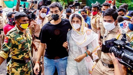 Watch: Rhea Chakraborty at ED office with brother Showik