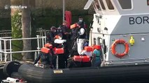 Migrants crossing English Channel brought ashore by UK Border Force
