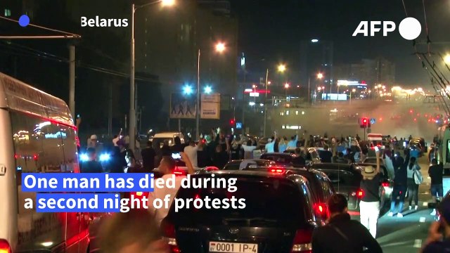 Second night of protests against 'rigged' Belarus election