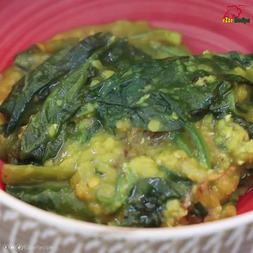 পুঁইশাক দিয়ে মসুর ডাল রান্না Cooking lentils with spinach