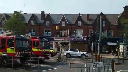 Fire on Roundhay Round in Leeds