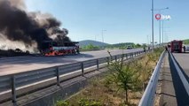 Kuzey Marmara Otoyolu\'nda yolcu otobüs yangını