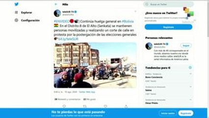 Bolivia: en El Alto se mantienen movilizaciones y un corte de calle