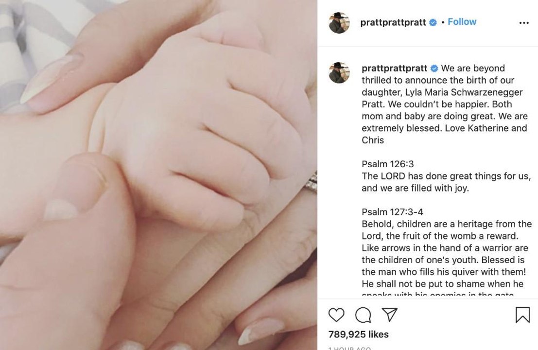 Chris Pratt und Katherine Schwarzenegger enthüllen Babynamen