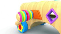 Learn Shapes with Wooden Truck Hammer Balls Toys - Learning Videos for Kids