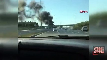 Son dakika... İstanbul'da yolcu otobüsünde yangın | Video