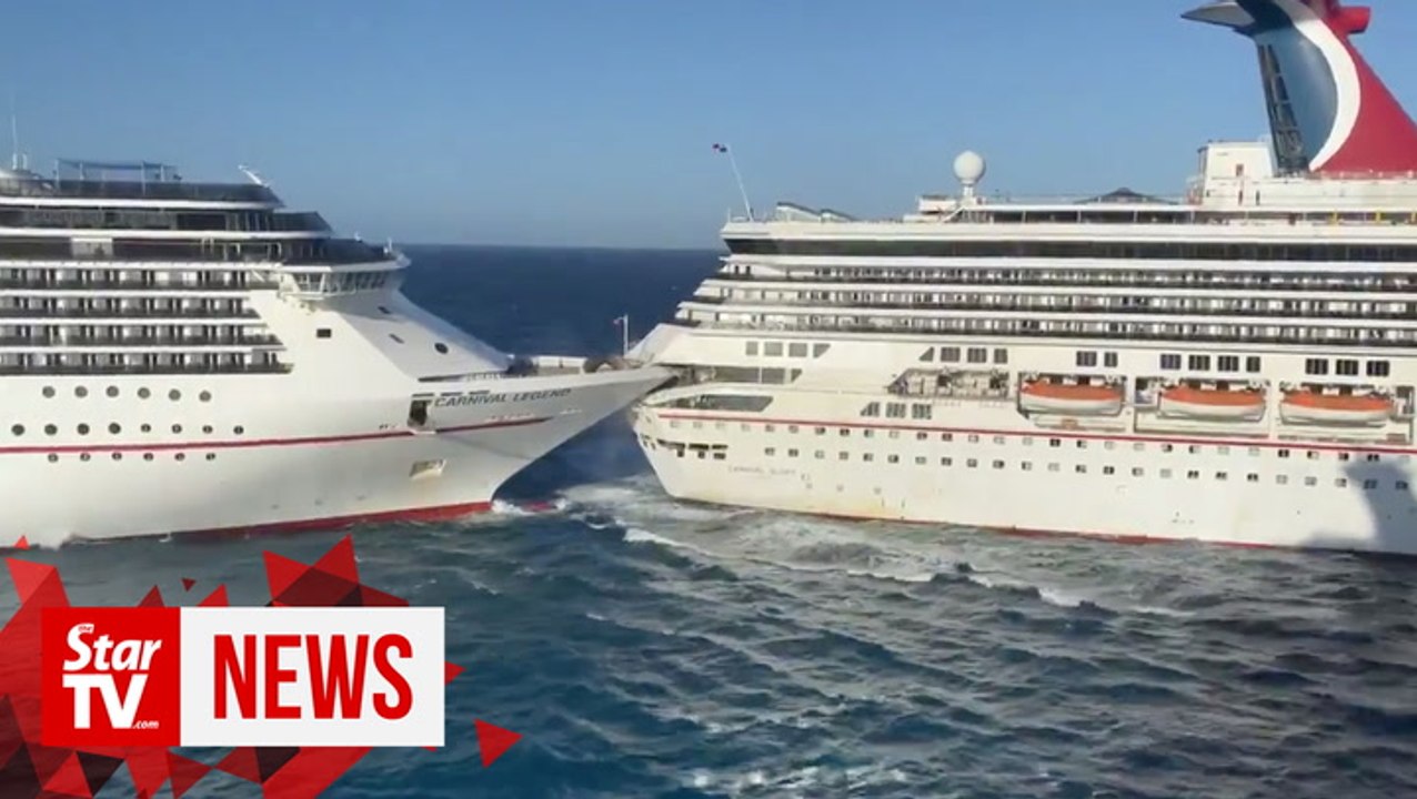 Two Carnival cruise ships collide in port of Cozumel, Mexico
