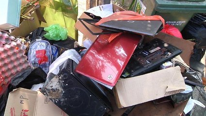 Computers dumped outside N.Korean Embassy