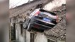 Car lands on house roof in China