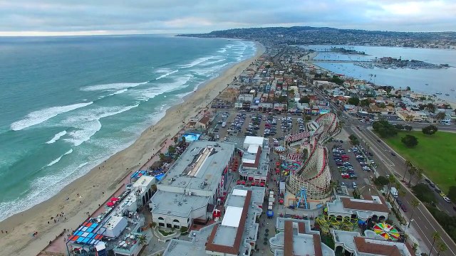 Côte Plage Ville Usa Coucher De Soleil
