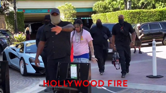 Tekashi 6ix9ine Talks in the Streets About Snitching While Out With Jade & an Army of Body Guards in Los Angeles